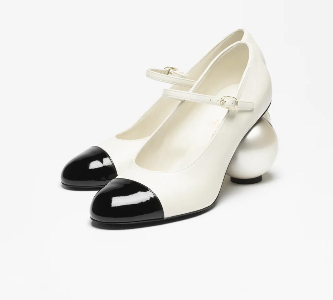 CHANEL Women’s Mary Janes Heels – White