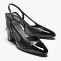 CHANEL Women’s Slingback Heels – Black