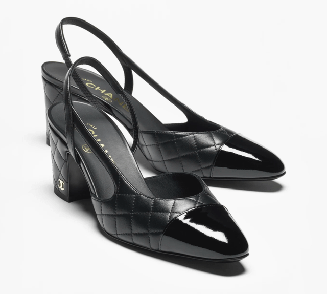 CHANEL Women’s Slingback Heels – Black