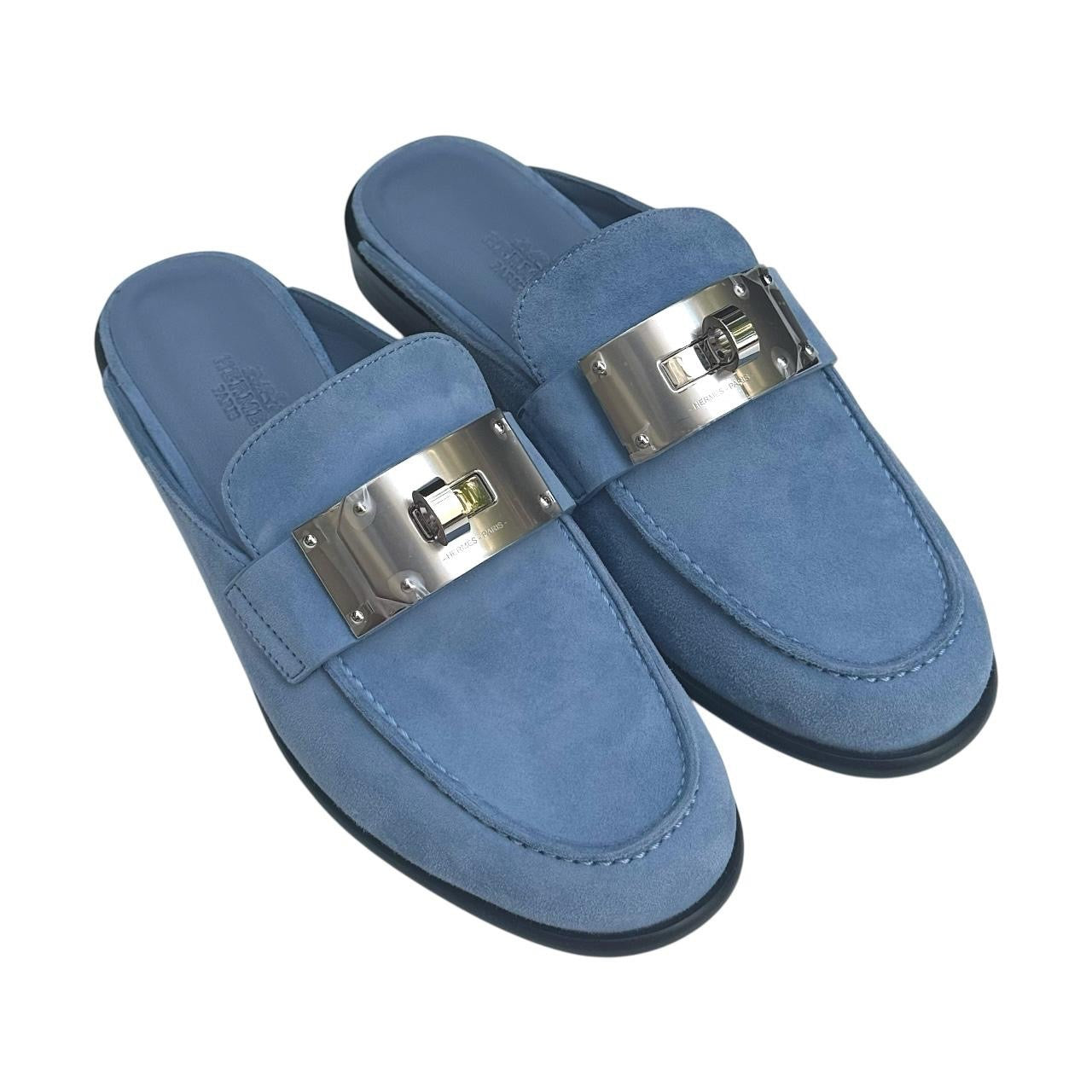 Hermes Women’s Lota Mules – Blue
