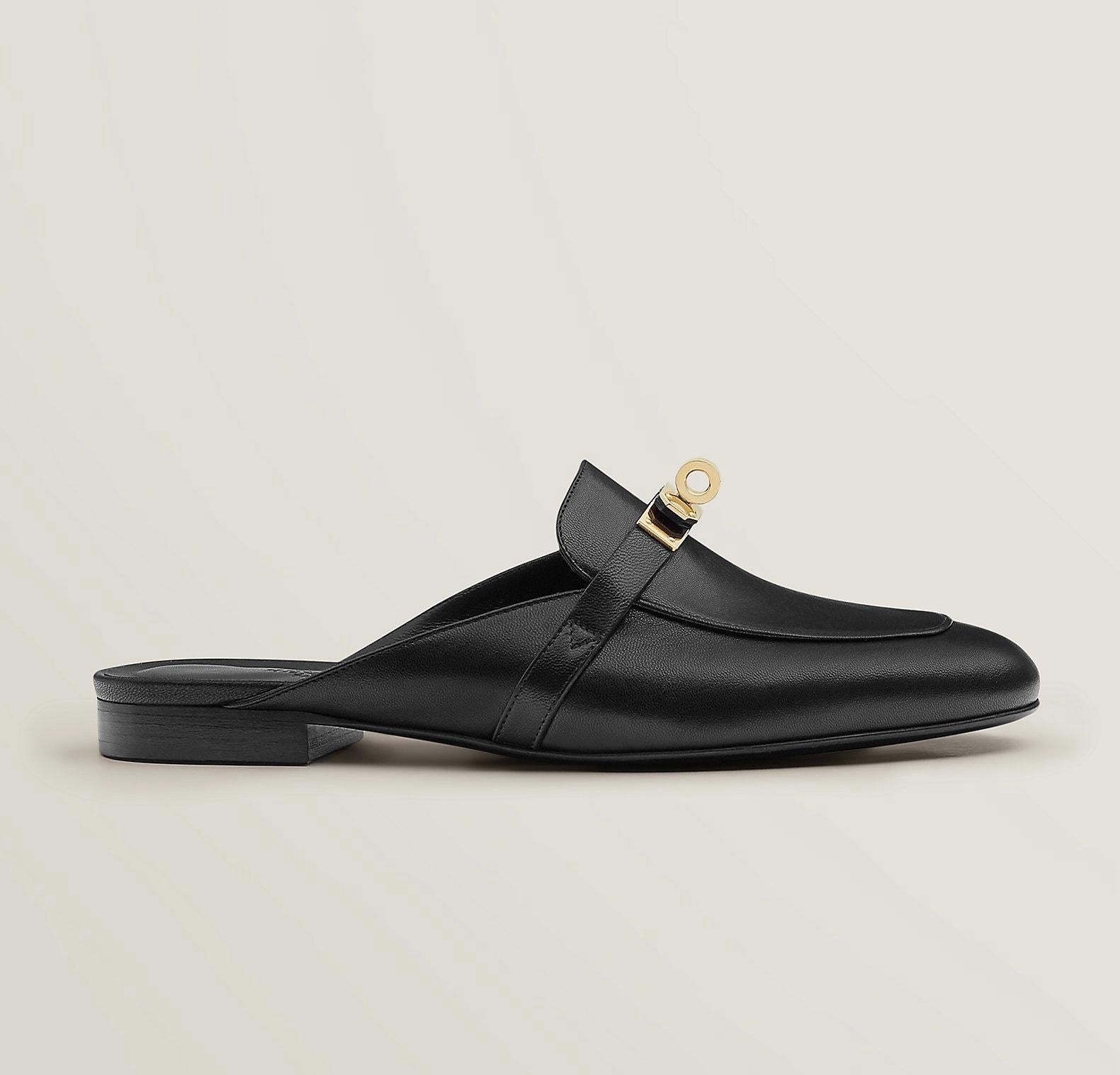 Hermes Women’s OZ Mules Gold – Black