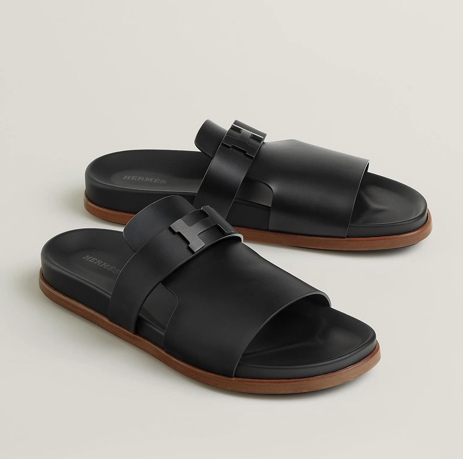 Hermes Men’s Jaures Sandals – Black