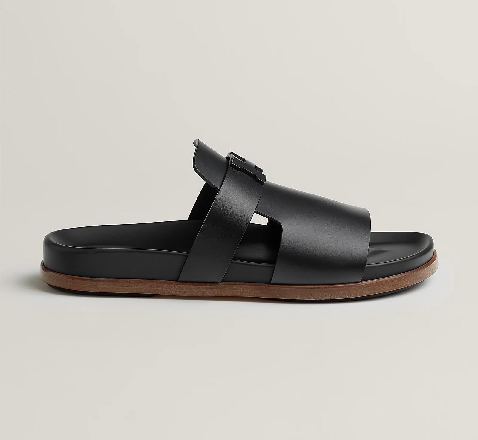 Hermes Men’s Jaures Sandals – Black