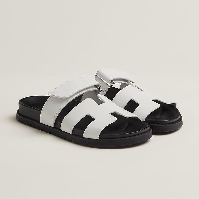 Hermes Chypre Sandals – White
