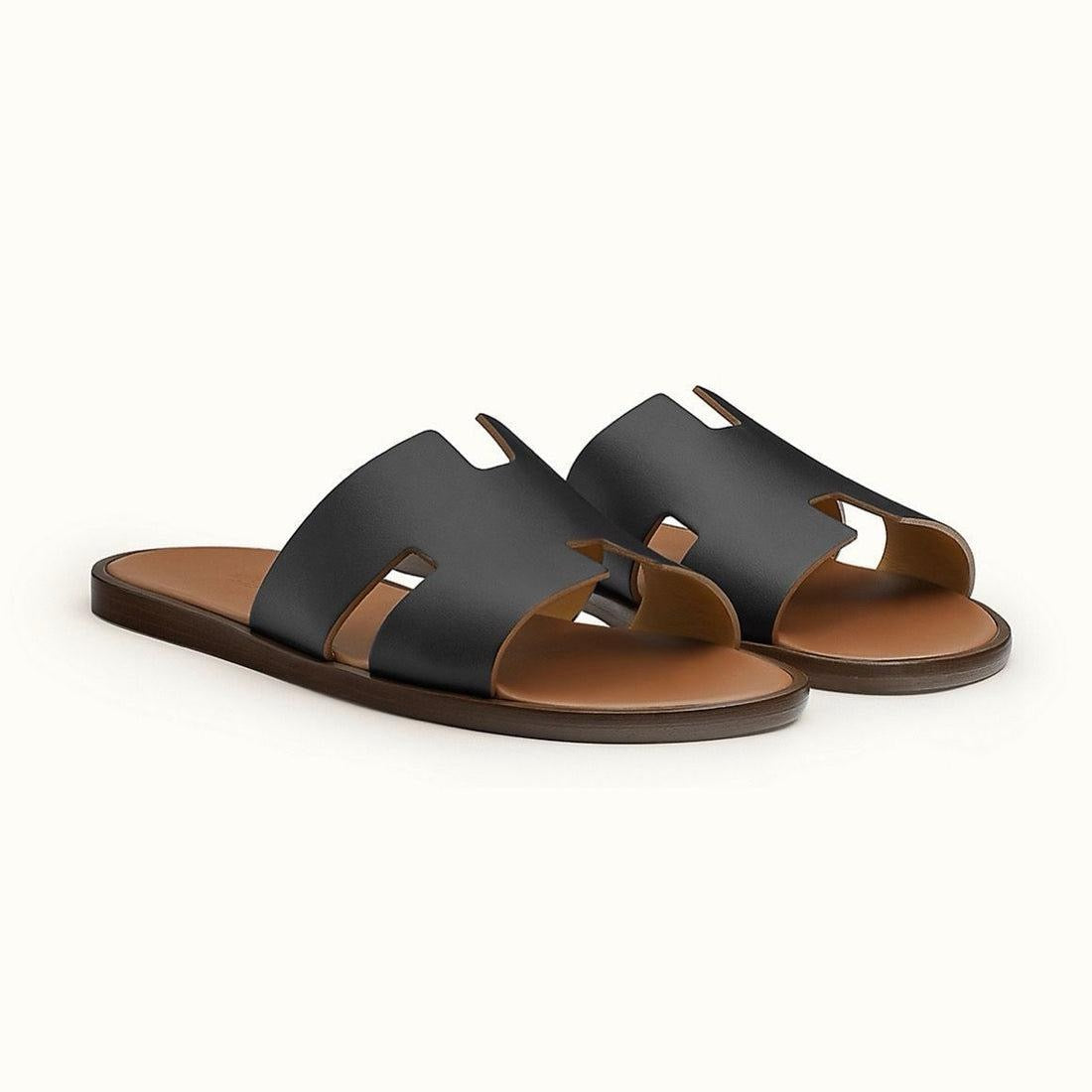 Hermes Men’s Izmir Sandals – Brown & Black