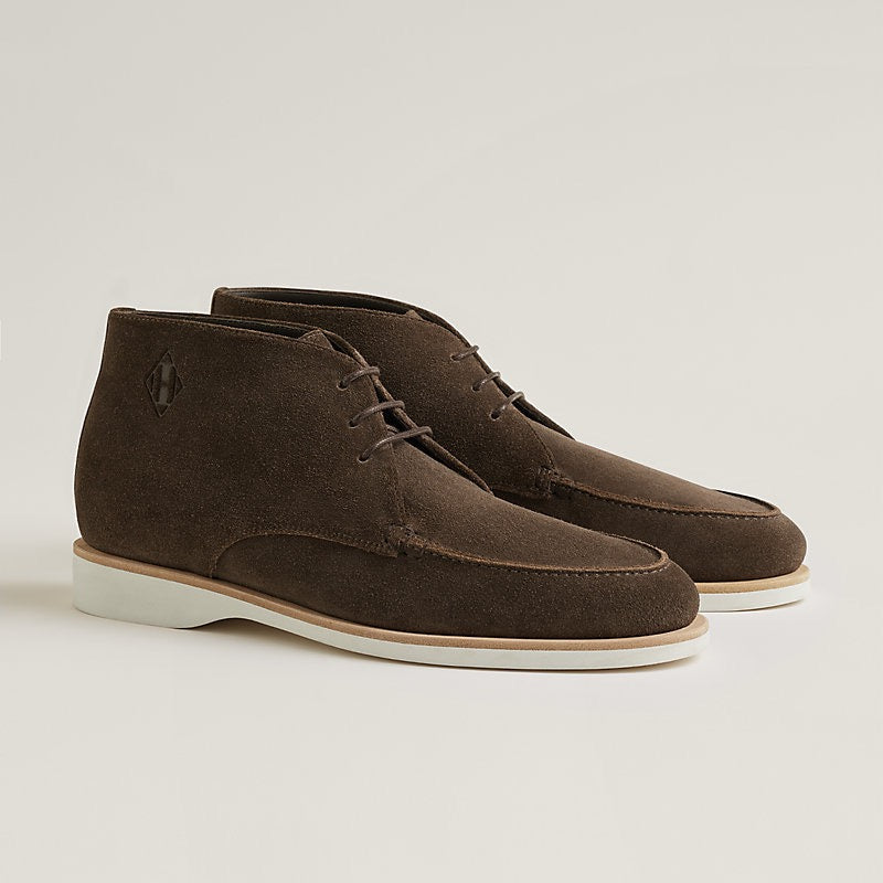 Hermes Men’s Line Derby Shoes – Coffee