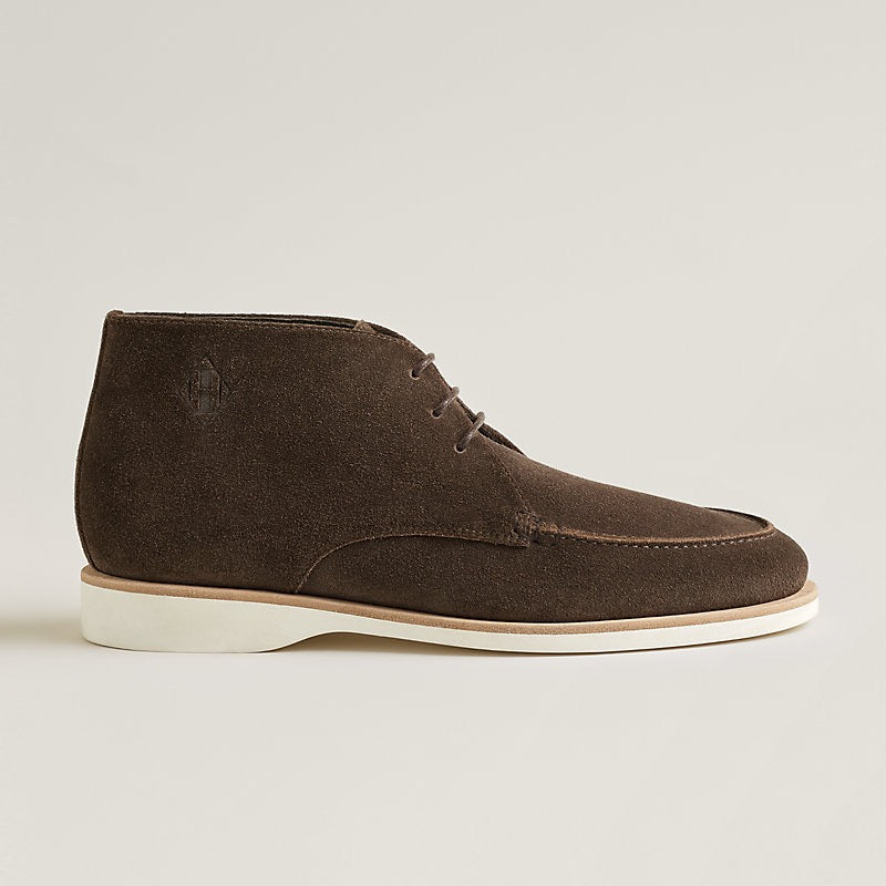 Hermes Men’s Line Derby Shoes – Coffee