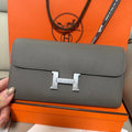 Hermes Women’s Constance To Go Wallet – Grey