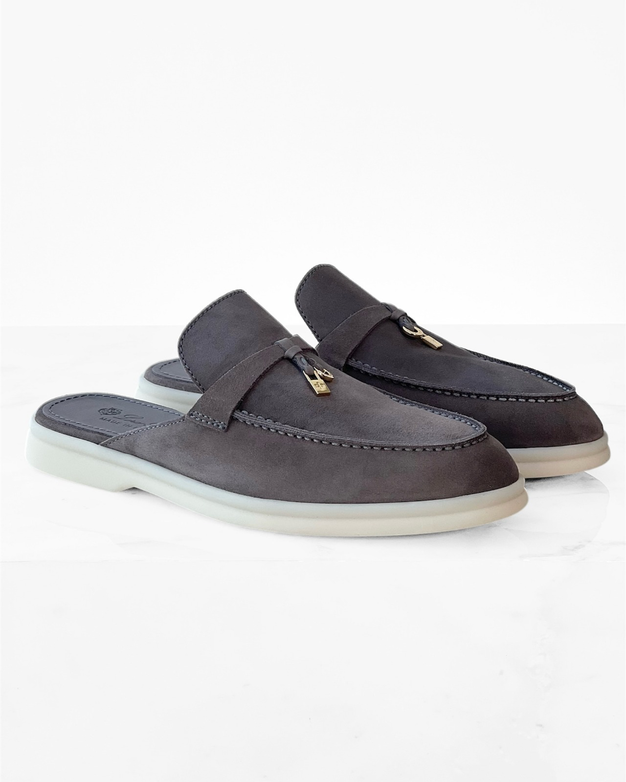 Loro Piana Women’s Summer Charms Walk Loafers – Grey