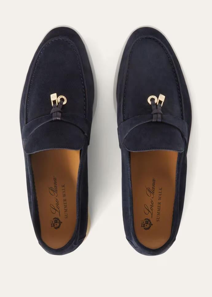 Loro Piana Women’s Summer Charms Walk Loafers – Navy Blue