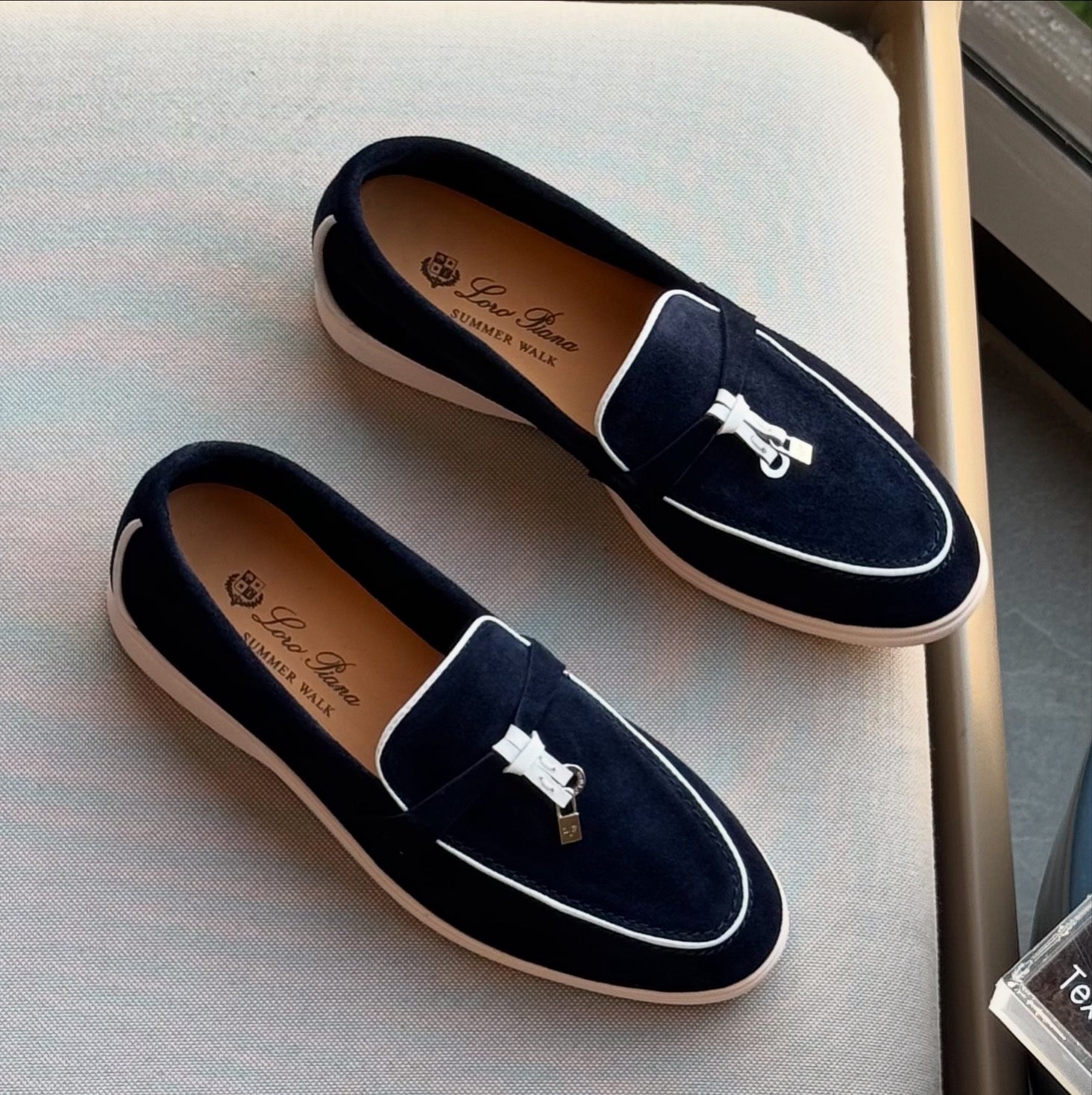 Loro Piana Women’s Summer Charms Walk Loafers – Navy Blue