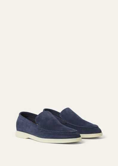Loro Piana Men’s Summer Walk Loafers – Navy Blue