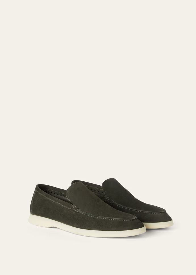 Loro Piana Men’s Summer Walk Loafers – Dark Green