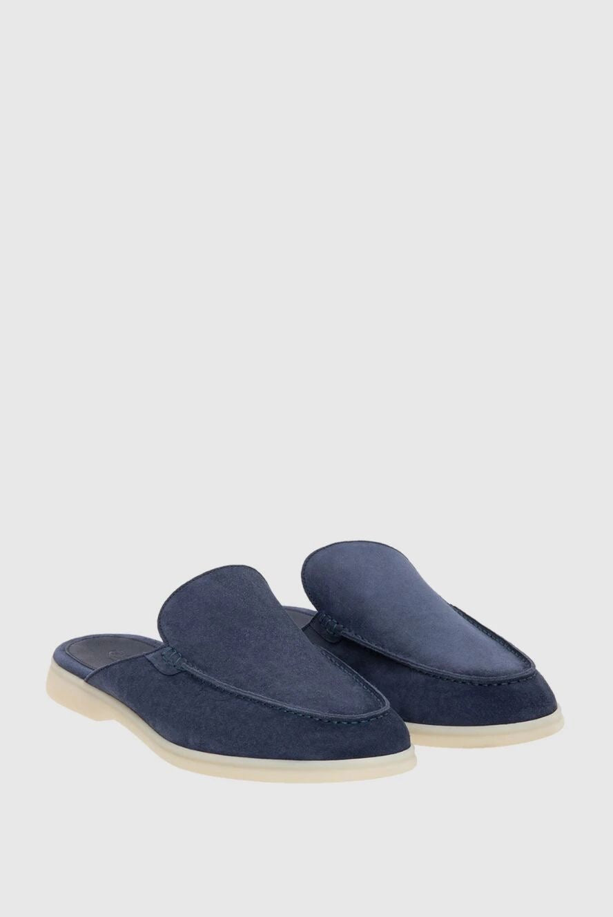 Loro Piana Men’s Babouche Walk Loafers – Dark Blue