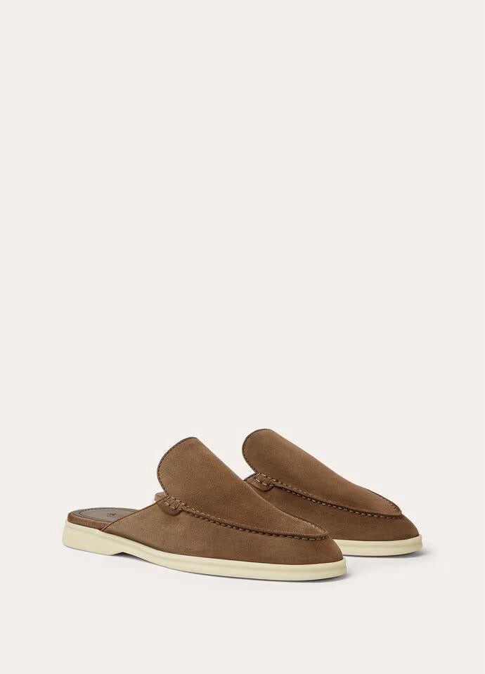Loro Piana Men’s Babouche Walk Loafers – Brown