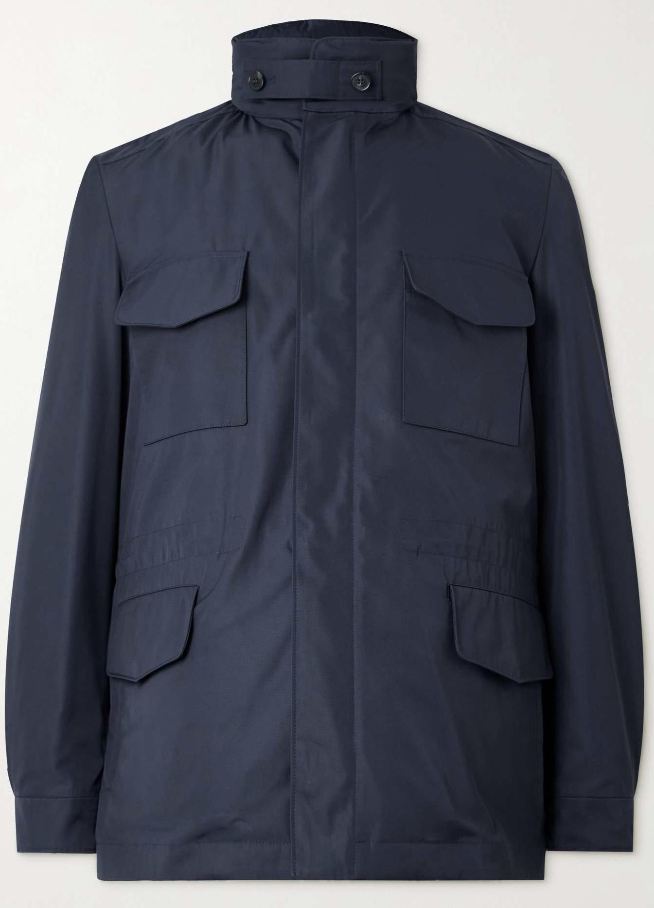 Loro Piana Men’s Natural Traveller Shell Jacket – Blue