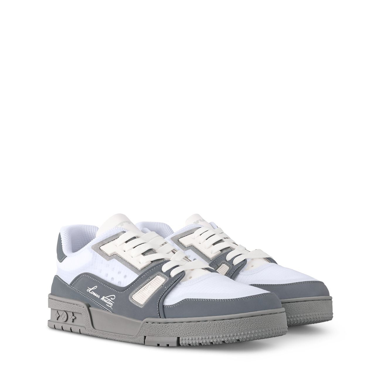 Louis Vuitton Men’s LV Trainer Sneakers – Grey & White