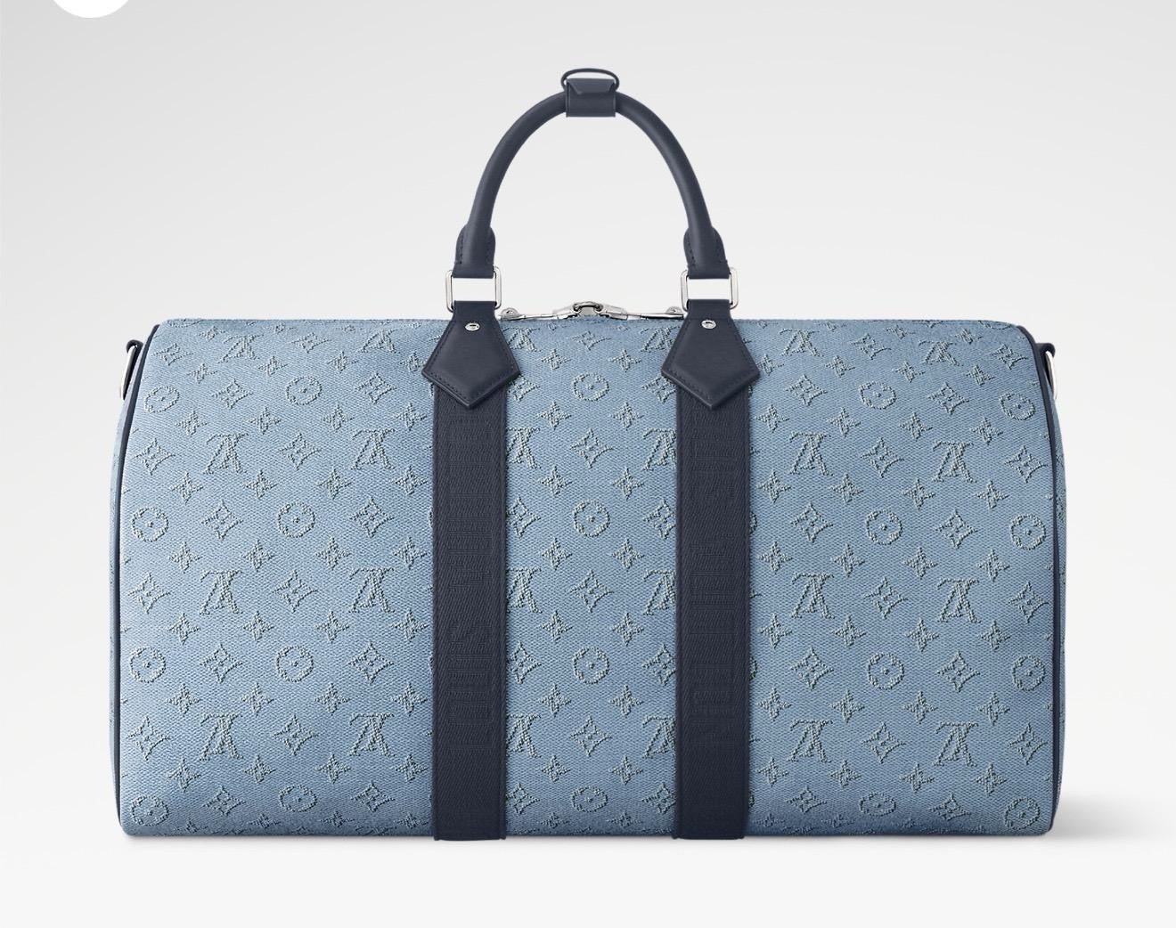 Louis Vuitton Keepall Bandoulière 50 Travel Bag – Blue