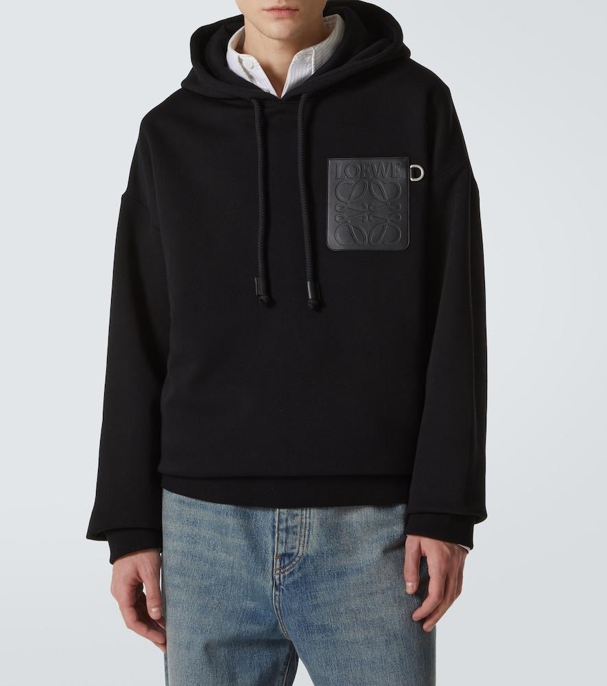 Loewe Anagram Patch Drawstring Hoodie – Black