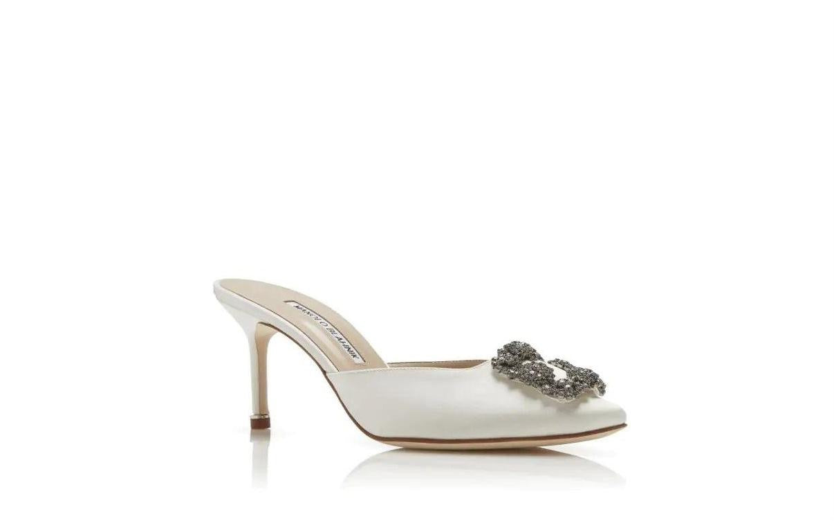Manolo Blahnik Women’s Hangisimu Heels – White