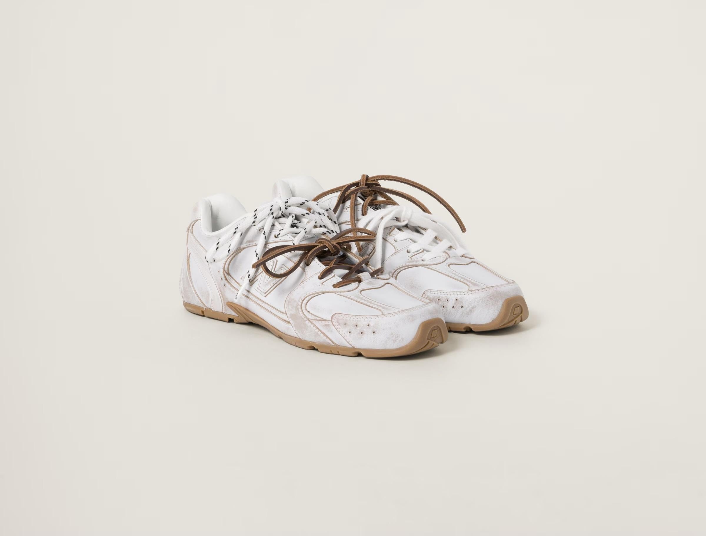 Miu Miu Women’s New Balance x Miu Miu 530 SL Suede Sneakers – White