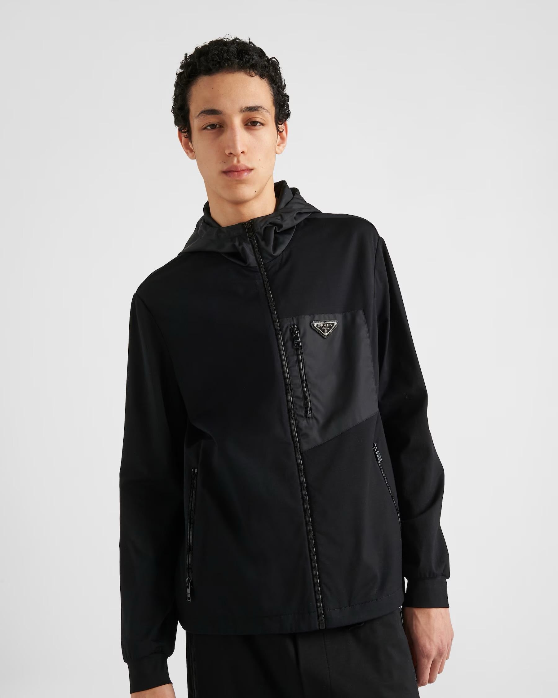 Prada Technical Cotton and Re-Nylon Cardigan – Black