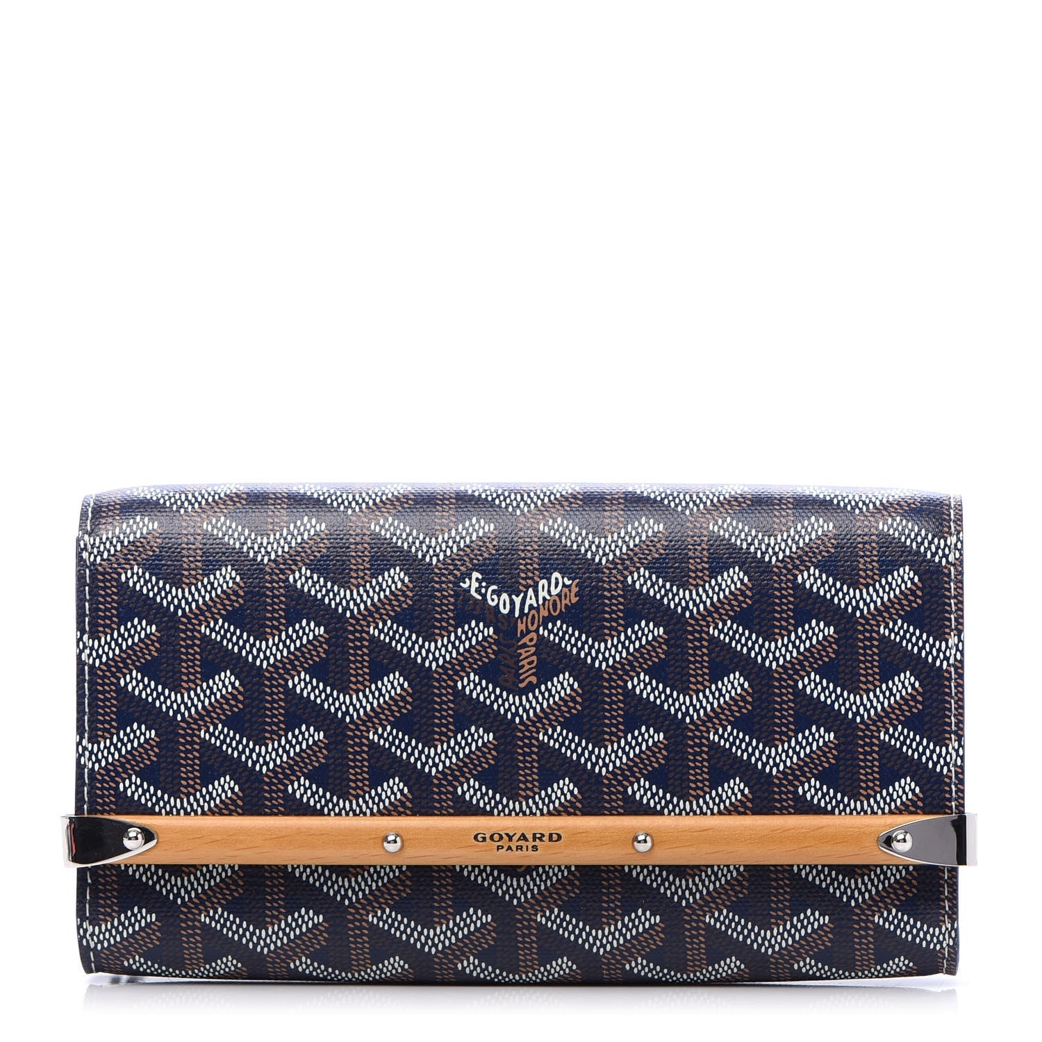 Goyard
Blue Chevron Print Coated Canvas Mini Monte Carlo Wristlet Clutch Bag