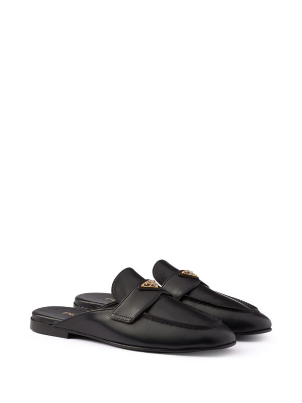 Prada Leather Mules For Women - Black