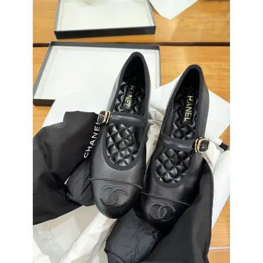 Chanel Lambskin Mary Janes black