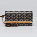 Goyard
Black Chevron Print Coated Canvas Mini Monte Carlo Wristlet Clutch Bag