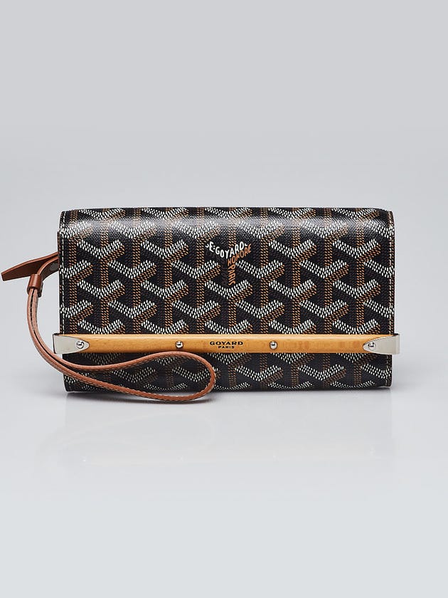 Goyard
Black Chevron Print Coated Canvas Mini Monte Carlo Wristlet Clutch Bag