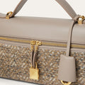Loro Piana Extra Bag L27 in a neutral cotton-blend tweed