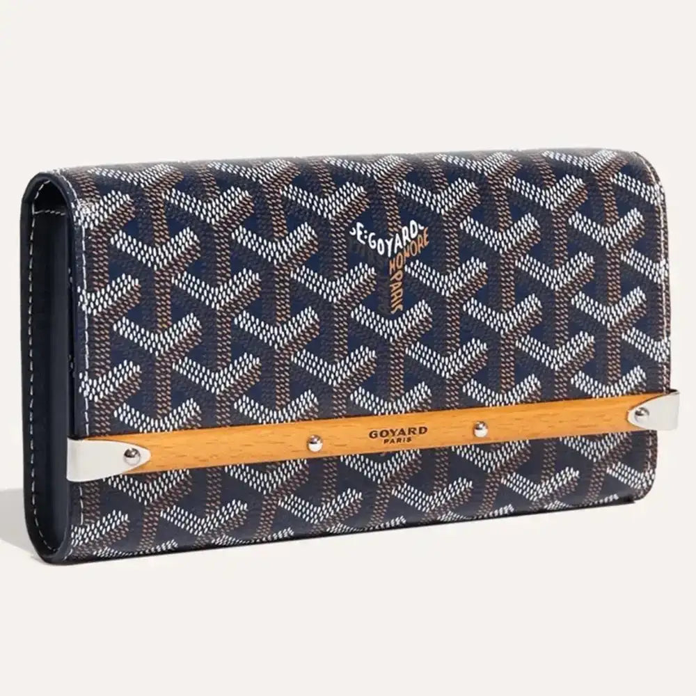 Goyard
Blue Chevron Print Coated Canvas Mini Monte Carlo Wristlet Clutch Bag