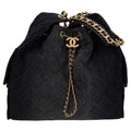 CHANEL black washed denim 25S SMALL 25 Hobo Bag
