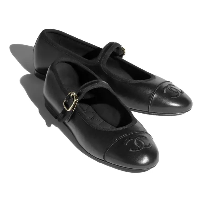 Chanel Lambskin Mary Janes black