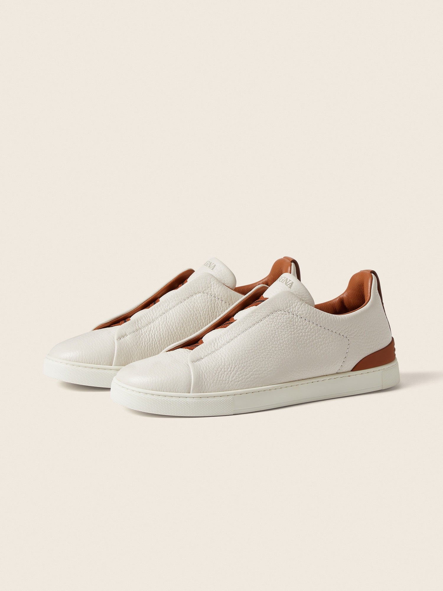 Zegna Men’s Triple Stitch Sneakers – Off White