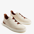 Zegna Men’s Triple Stitch Sneakers – Beige