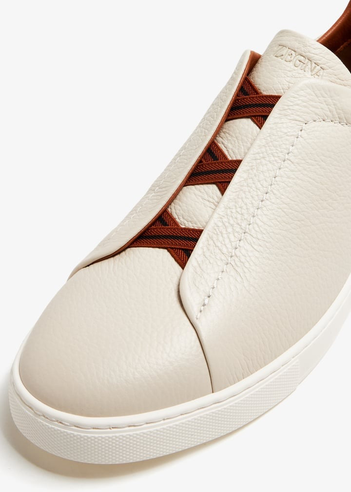 Zegna Men’s Triple Stitch Sneakers – Beige