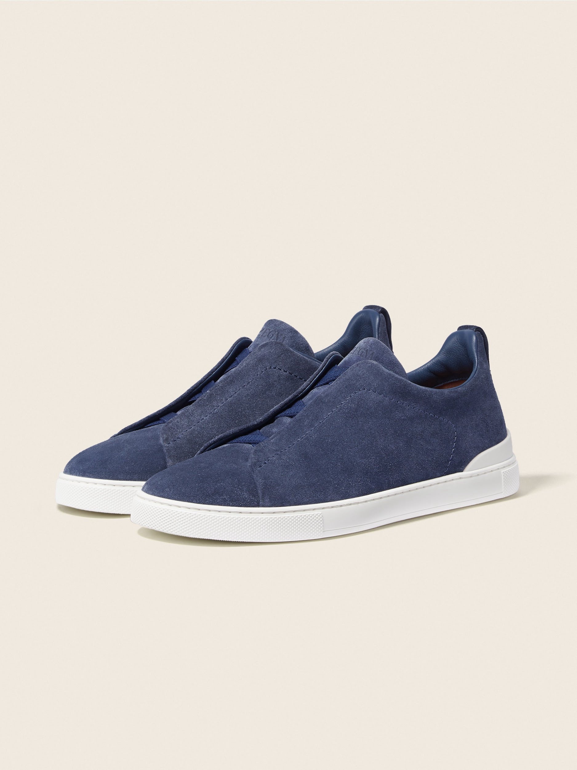 Zegna Men’s Triple Stitch Sneakers – Blue