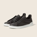 Zegna Men’s Triple Stitch Sneakers – Dark Brown