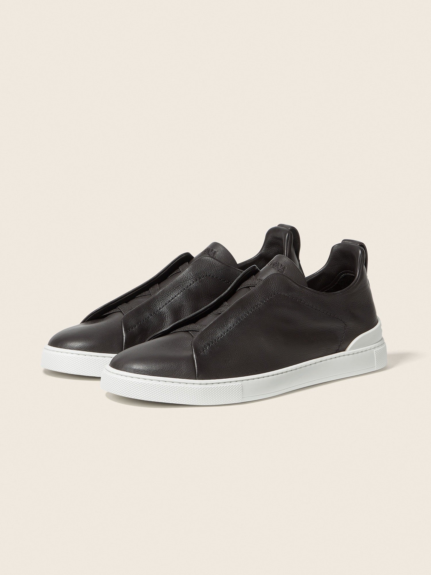 Zegna Men’s Triple Stitch Sneakers – Dark Brown