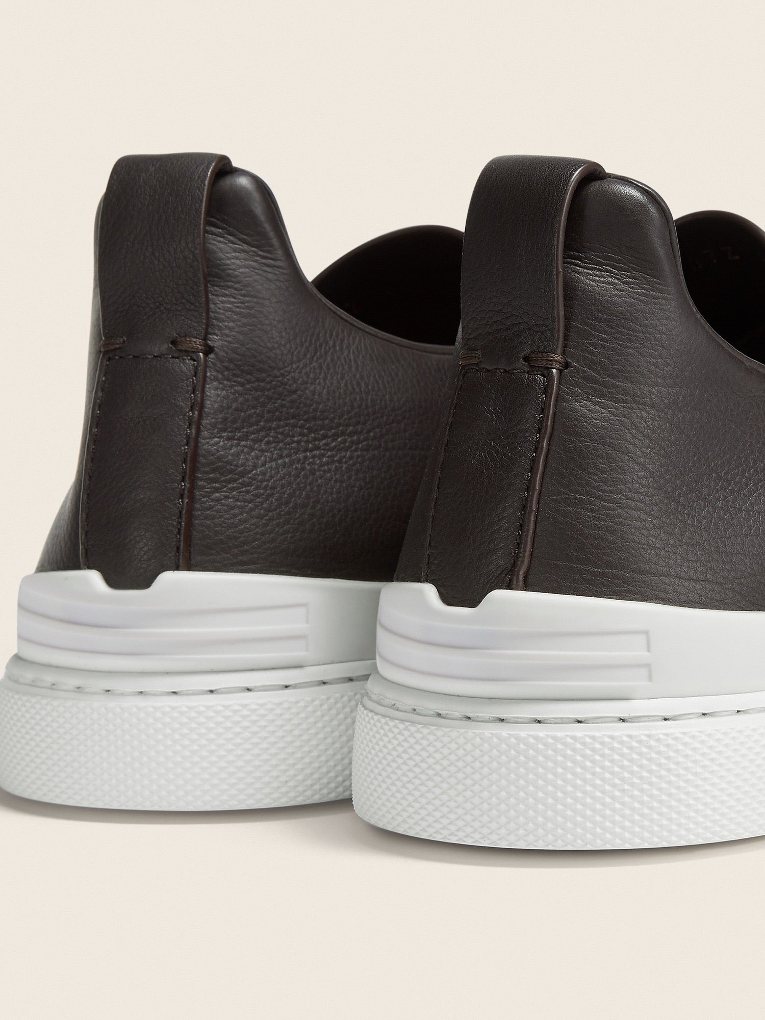 Zegna Men’s Triple Stitch Sneakers – Dark Brown