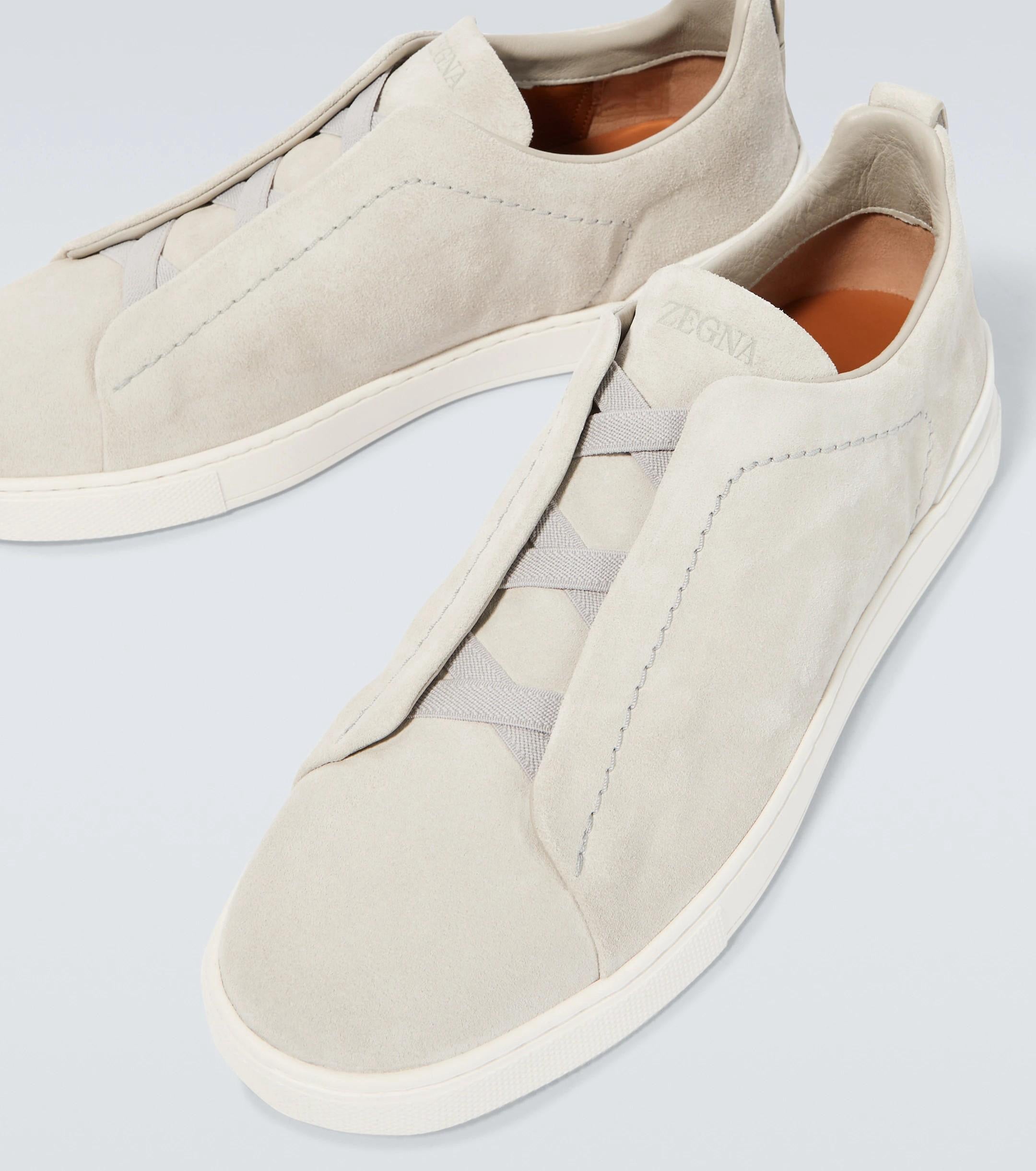 Zegna Men’s Triple Stitch Sneakers – Beige