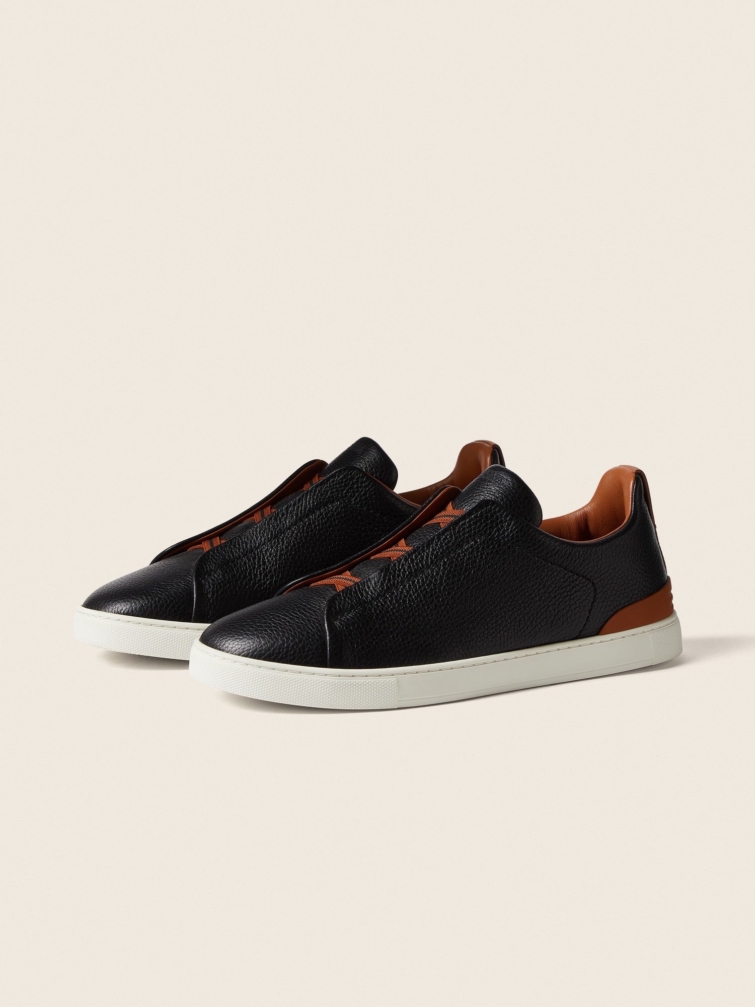 Zegna Men’s Triple Stitch Sneakers – Black
