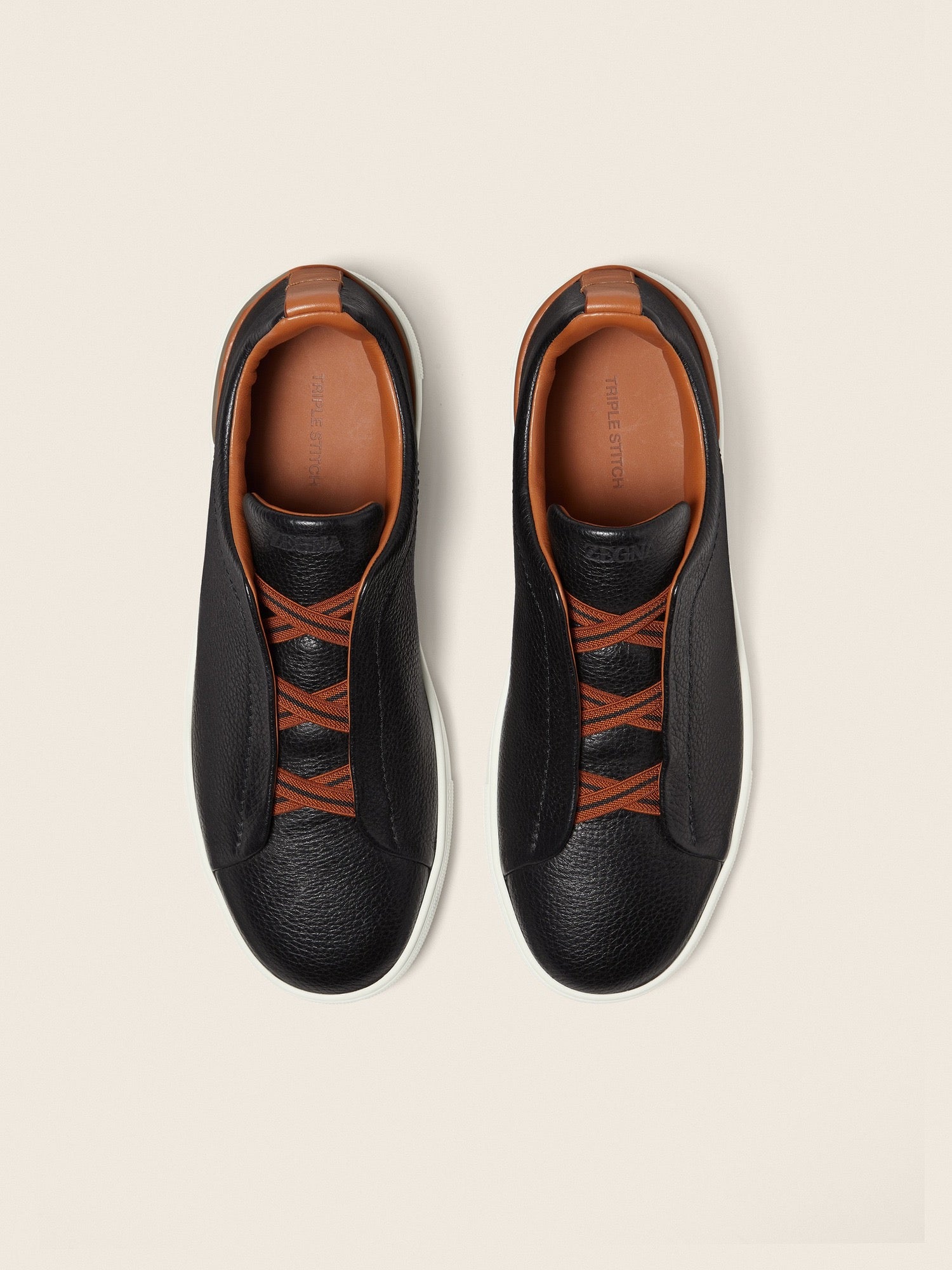 Zegna Men’s Triple Stitch Sneakers – Black