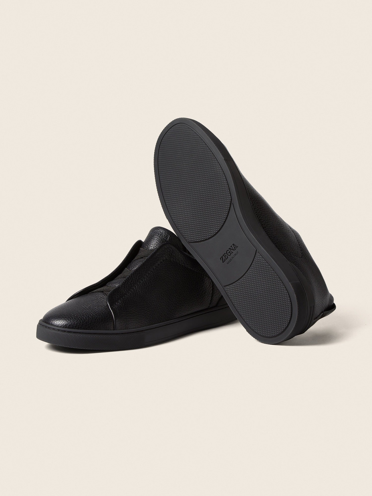 Zegna Men’s Triple Stitch Sneakers – Black
