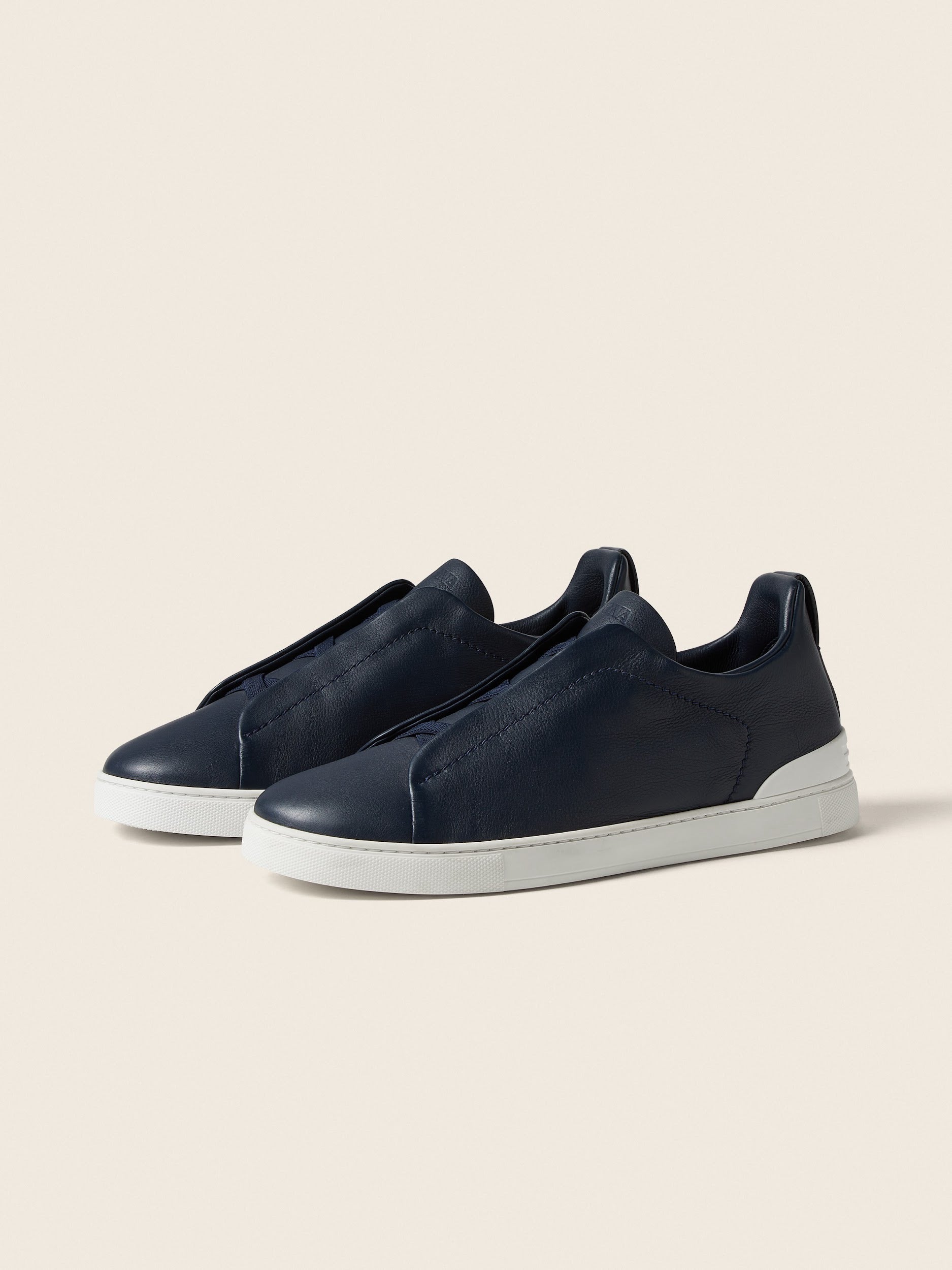 Zegna Men’s Triple Stitch Sneakers – Blue