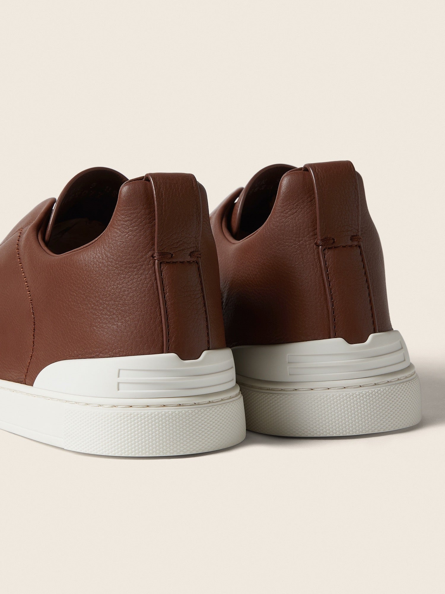 Zegna Men’s Triple Stitch Sneakers – Brown